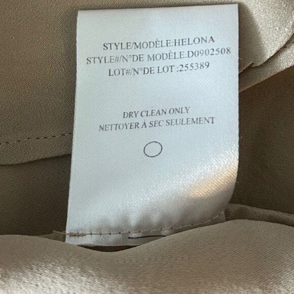 Theory Taupe Silk Blouse Sz L - Picture 5 of 7